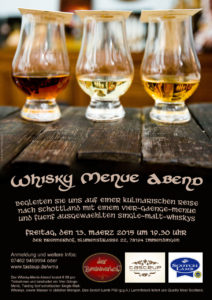 Plakat / Flyer des Tasteup Whisky-Menü-Abend